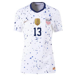 Nike Womens United States Alex Morgan 4 Star Authentic Match Home Jersey 23/24 w/ 2019 World Cup Champions Patch (White/Loyal Blue)