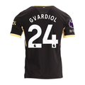 Puma Mens Manchester City Joško Gvardiol Away Jersey w/ EPL + No Room For Racism Patches 26/27 (Black/Yellow)