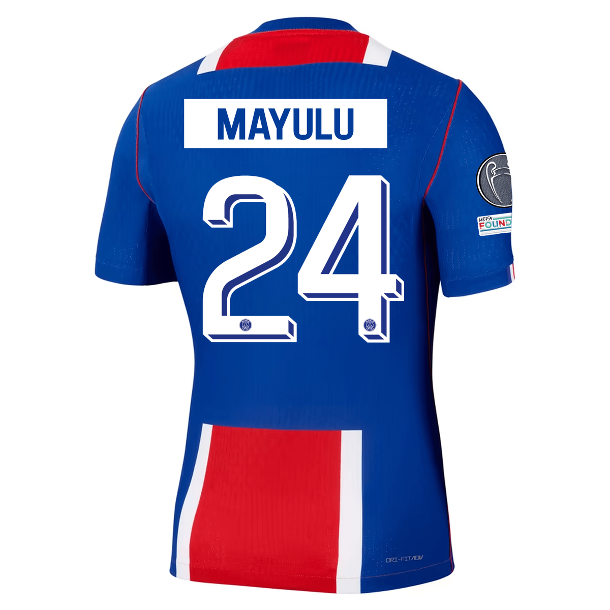 Nike Paris Saint-Germain Match Authentic Senny Mayulu Home Jersey w/ Champions League Patches 26/27 (Old Royal/White/Red)