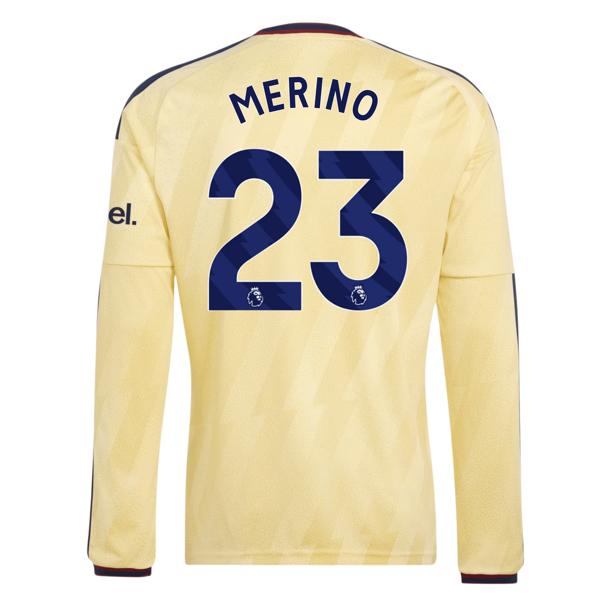 adidas Mens Arsenal Mikel Merino Long Sleeve Third Jersey w/ EPL + No Room For Racism Patches 26/27 (Yellow)
