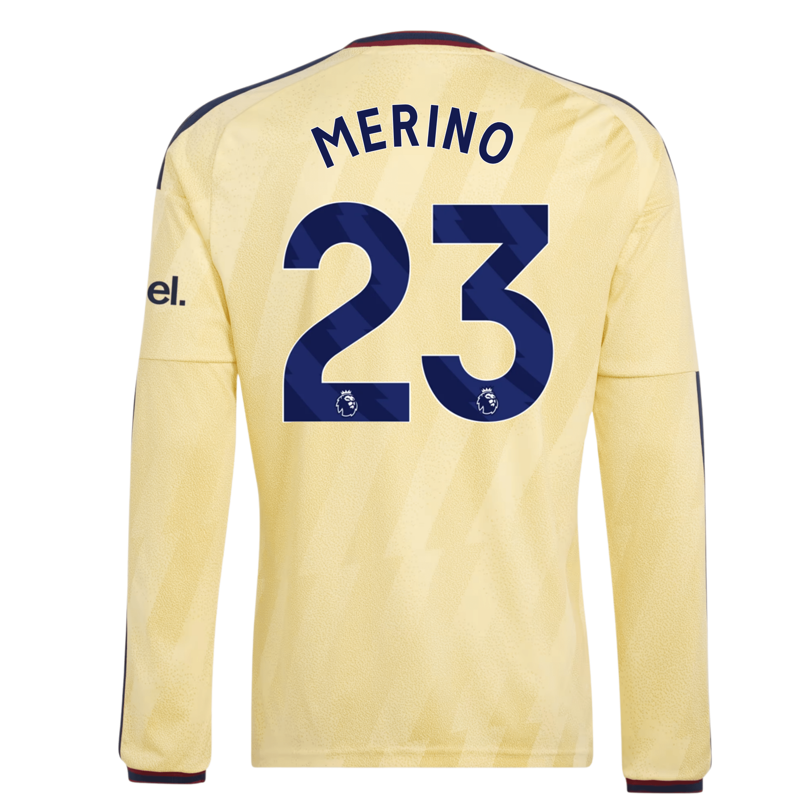 adidas Mens Arsenal Mikel Merino Long Sleeve Third Jersey w/ EPL + No Room For Racism Patches 26/27 (Yellow)