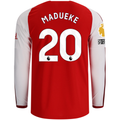 adidas Mens Arsenal Authentic Noni Madueke Long Sleeve Home Jersey w/ EPL + No Room for Racism Patches 26/27 (Better Scarlet)