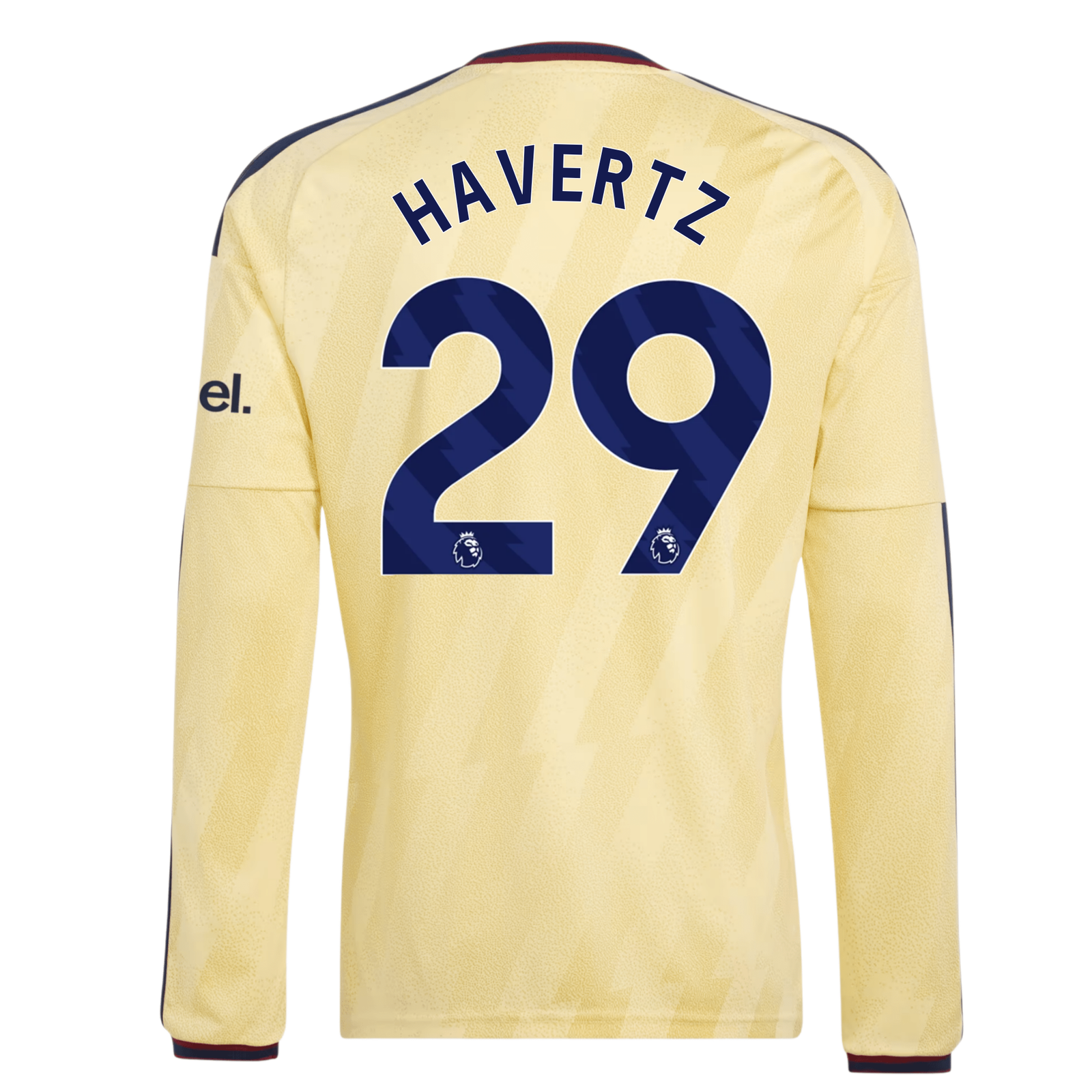 adidas Mens Arsenal Kai Havertz Long Sleeve Third Jersey w/ EPL + No Room For Racism Patches 26/27 (Yellow)