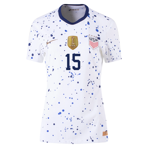 Nike Womens United States Megan Rapinoe 4 Star Authentic Match Home Jersey 23/24 w/ 2019 World Cup Champions Patch (White/Loyal Blue)