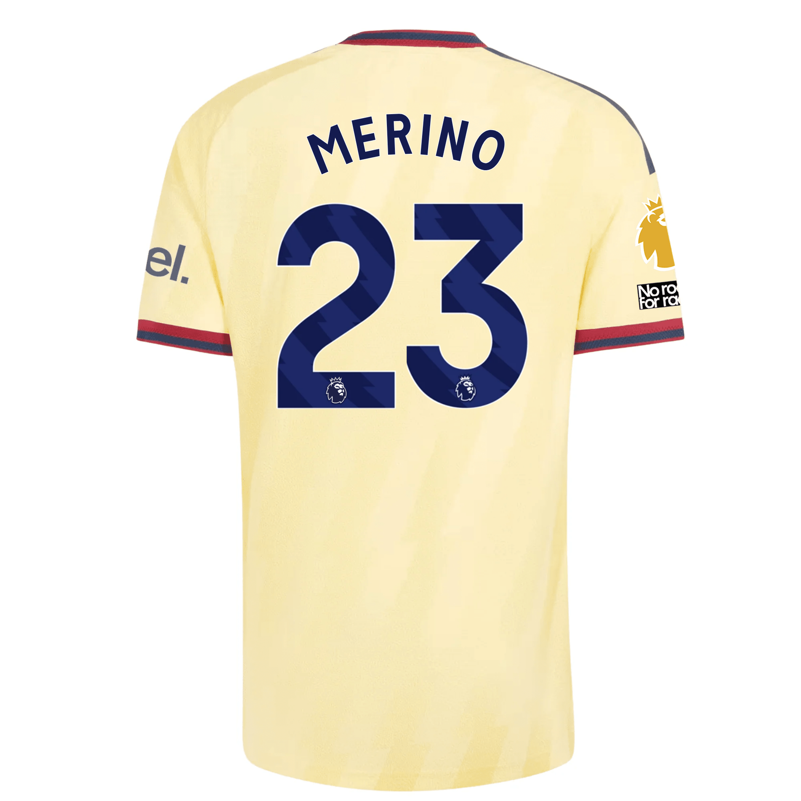 adidas Mens Arsenal Mikel Merino Authentic Third Jersey w/ EPL + No Room For Racism 26/27 (Yellow)