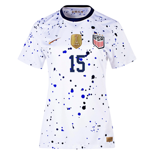 Nike Womens United States Megan Rapinoe 4 Star Home Jersey 23/24 w/ 2019 World Cup Champion Patch (White/Loyal Blue)