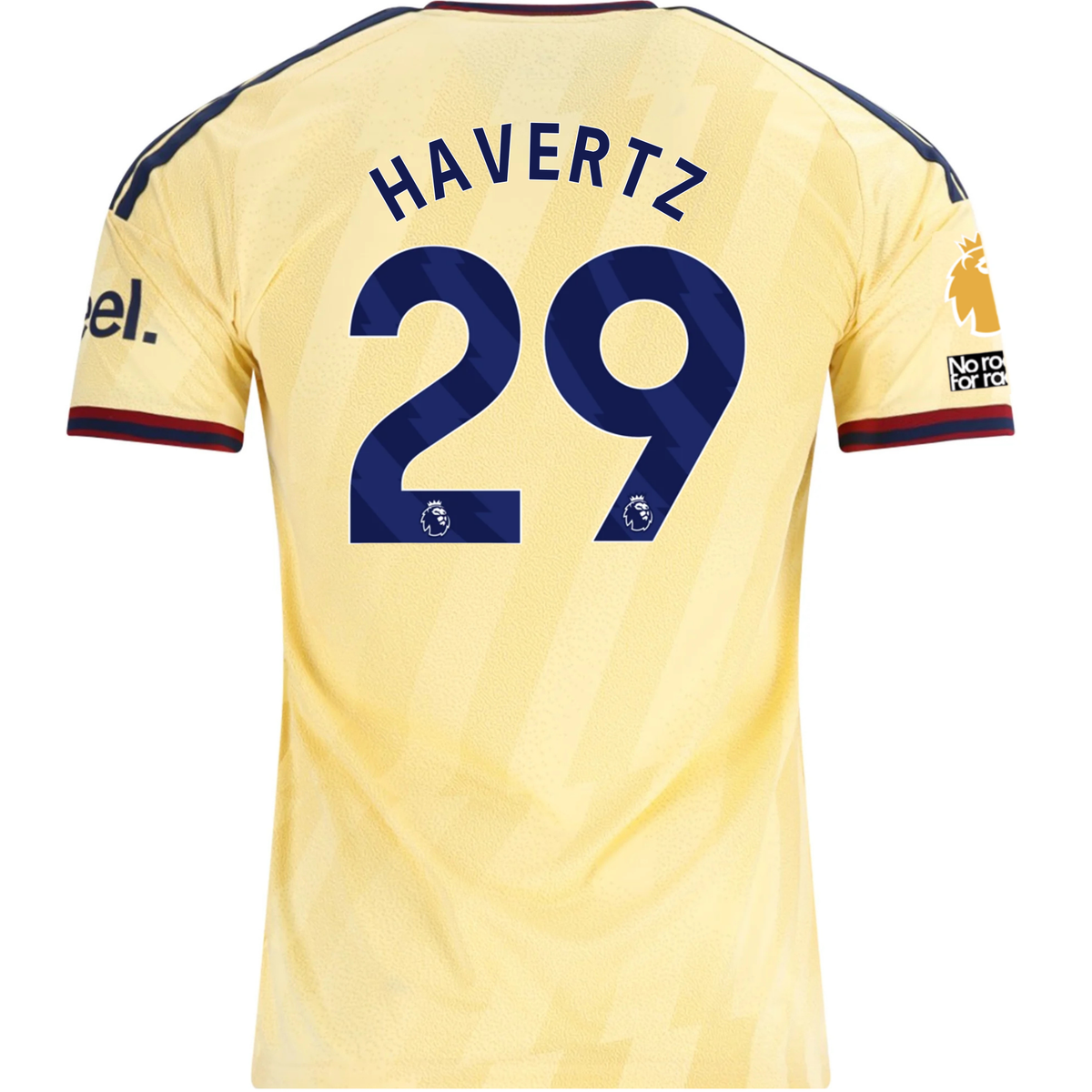 adidas Men's Arsenal FC Kai Havertz Third Jersey w/ EPL + No Room For Racism Patches 26/27 (Yellow)