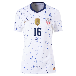 Nike Womens United States Rose Lavelle 4 Star Authentic Match Home Jersey 23/24 w/ 2019 World Cup Champions Patch (White/Loyal Blue)