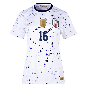 Nike Womens United States Rose Lavelle 4 Star Home Jersey 23/24 w/ 2019 World Cup Champion Patch (White/Loyal Blue)