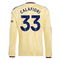 adidas Mens Arsenal Riccardo Calafiori Long Sleeve Third Jersey w/ EPL + No Room For Racism Patches 26/27 (Yellow)