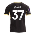 Puma Mens Manchester City Allan Andrade Elias Away Jersey w/ EPL + No Room For Racism Patches 26/27 (Black/Yellow)