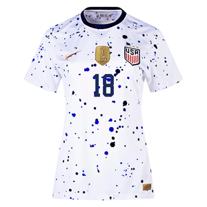 Nike Womens United States Casey Murphy 4 Star Home Jersey 23/24 w/ 2019 World Cup Champion Patch (White/Loyal Blue)