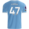 Puma Mens Manchester City Phil Foden Home Jersey EPL + No Room For Racism Patches 26/27 (Team Light Blue/Icey Blue)