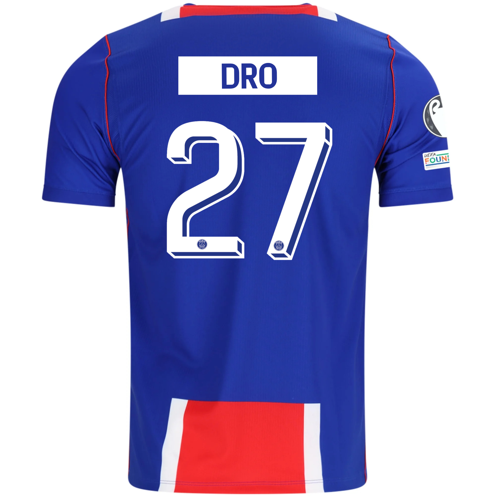 Nike Mens Paris Saint-Germain Dro Fernández Home Jersey w/ Champions League Patches 26/27 (Blue/White/Red)