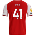 adidas Mens Arsenal Declan Rice Home Jersey w/ EPL + No Room For Racism Patches 26/27 (Red)