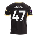 Puma Mens Manchester City Phil Foden Away Jersey w/ EPL + No Room For Racism Patches 26/27 (Black/Yellow)
