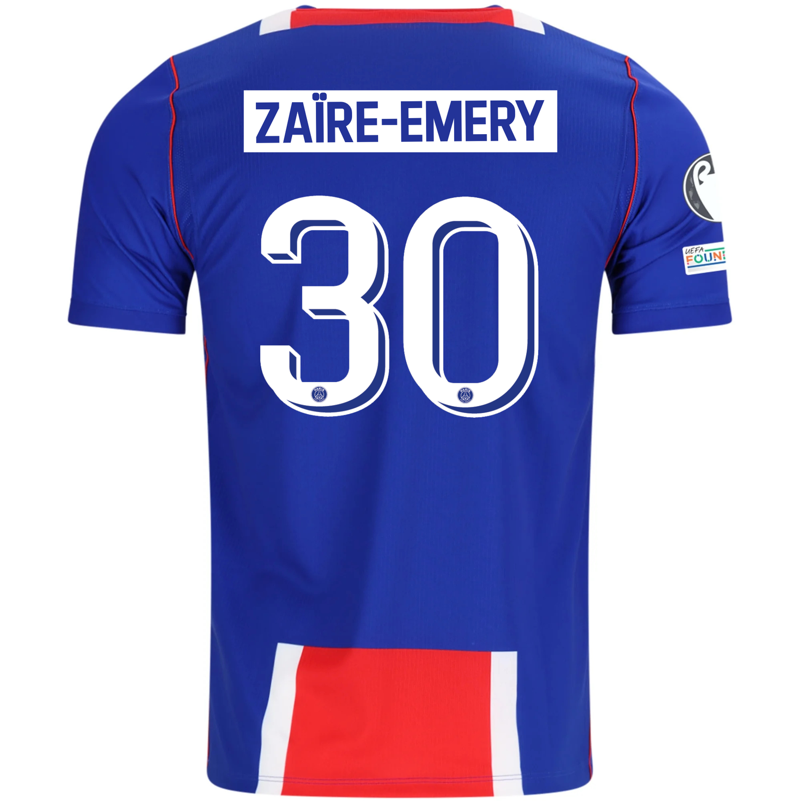 Nike Mens Paris Saint-Germain Warren Zaïre-Emery Home Jersey w/ Champions League Patches 26/27 (Blue/White/Red)