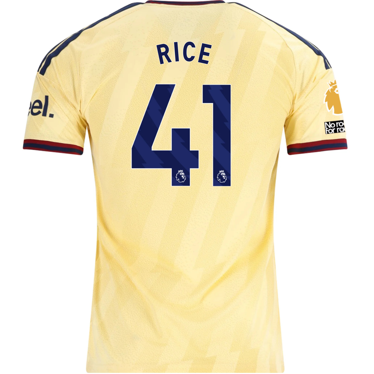adidas Men's Arsenal FC Declan Rice Third Jersey w/ EPL + No Room For Racism Patches 26/27 (Yellow)