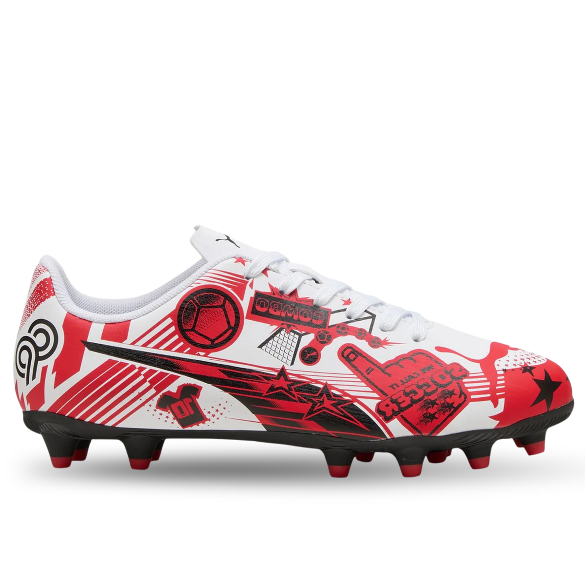 Puma Youth Ultra CP Legacy FG/AG Jr Soccer Cleats (White/Red/Black)
