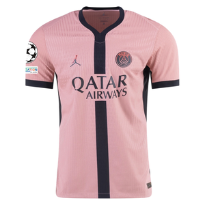 Nike Paris Saint-Germain Authentic Gonçalo Ramos Third Jersey w/ Champions League Patches 24/25 (Rust Pink/Black)