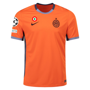 Nike Inter Milan Henrikh Mkhitaryan Third Jersey w/ Champions League Patches 23/24 (Safety Orange/Thunder Blue)