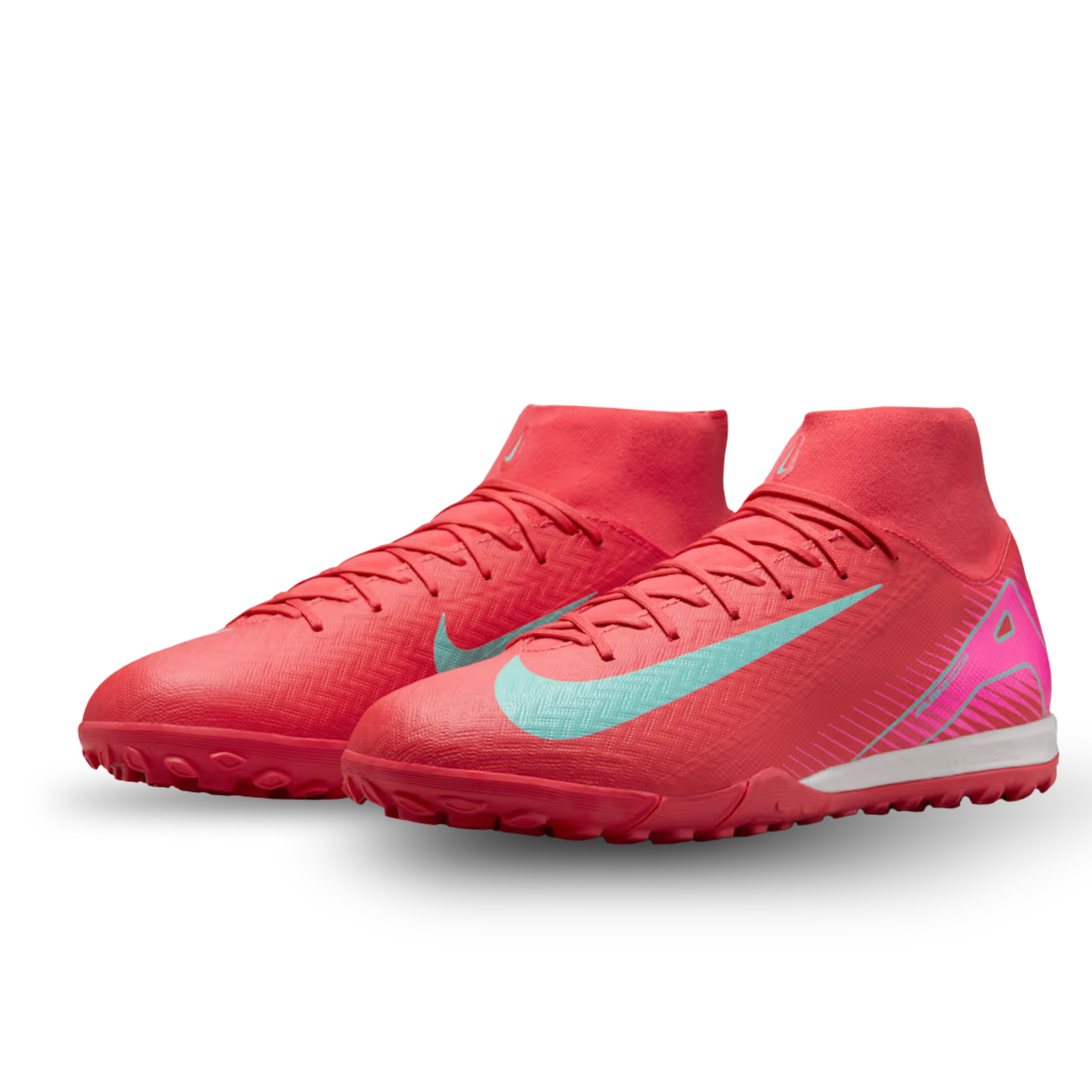 Nike Zoom Superfly 10 Academy Turf Soccer Shoes (Ember Glow/Aurora Green)