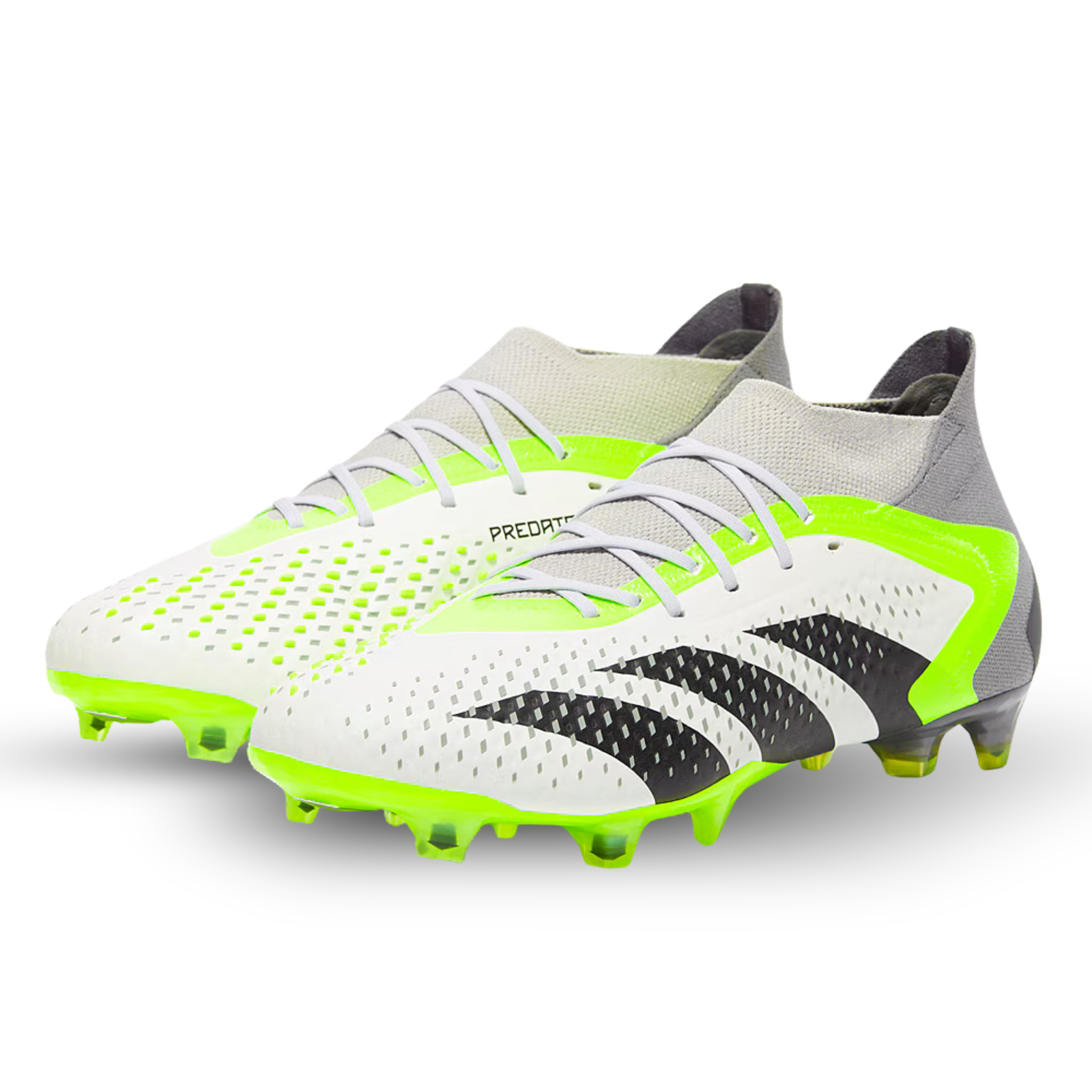 adidas Predator Accuracy.1 Firm Ground Soccer Cleats (White/Core Black/Lucid Lemon)