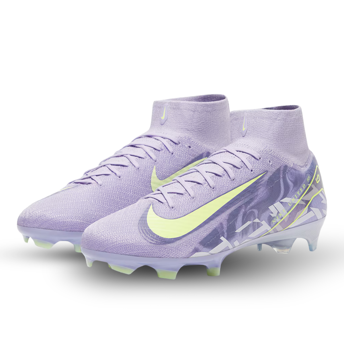 Nike United Zoom Superfly 10 Elite FG Soccer Cleats (Purple Agate/Barely Volt)