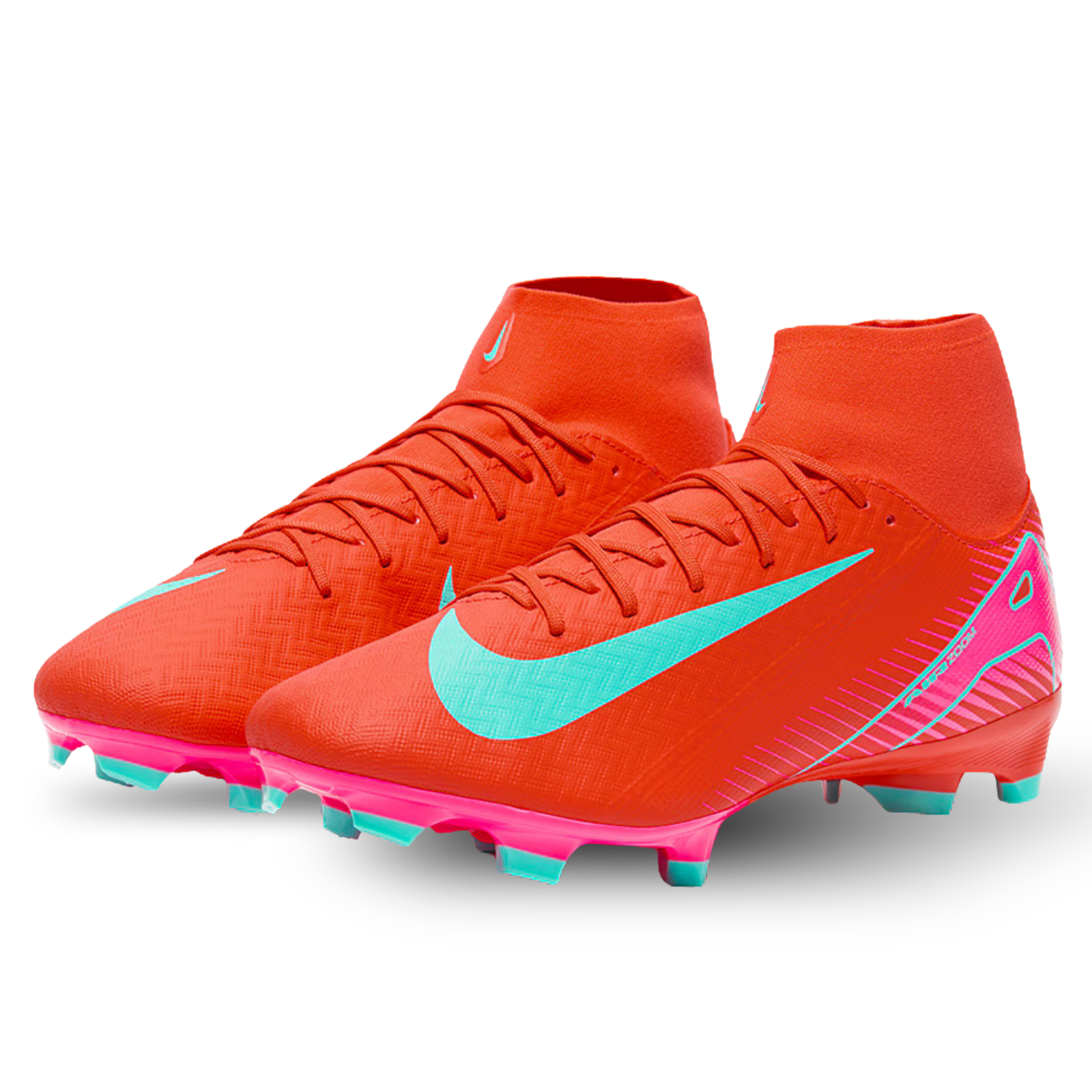 Nike Zoom Superfly 10 Academy FG/MG Soccer Cleats (Ember Glow/Aurora Green)