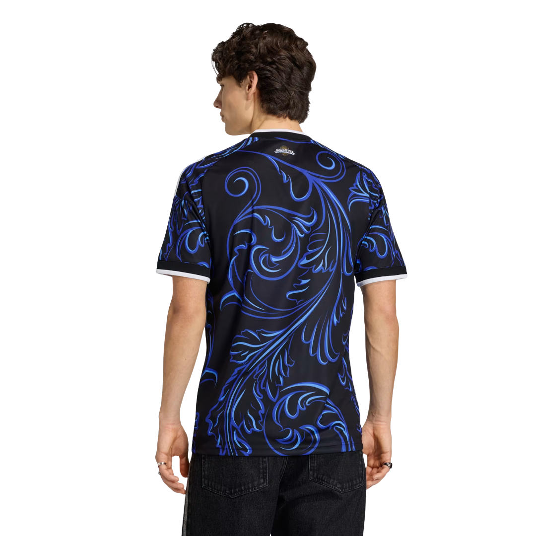 adidas Men's Argentina Enzo Fernandez Away Stadium Jersey 2026 (Black/Blue)