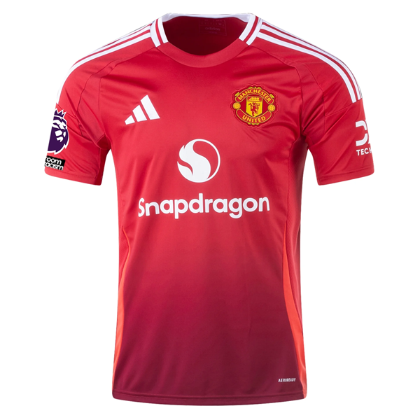 adidas Manchester United Mason Mount Home Jersey w/ EPL + No Room For Racism 24/25 (MUFC Red)
