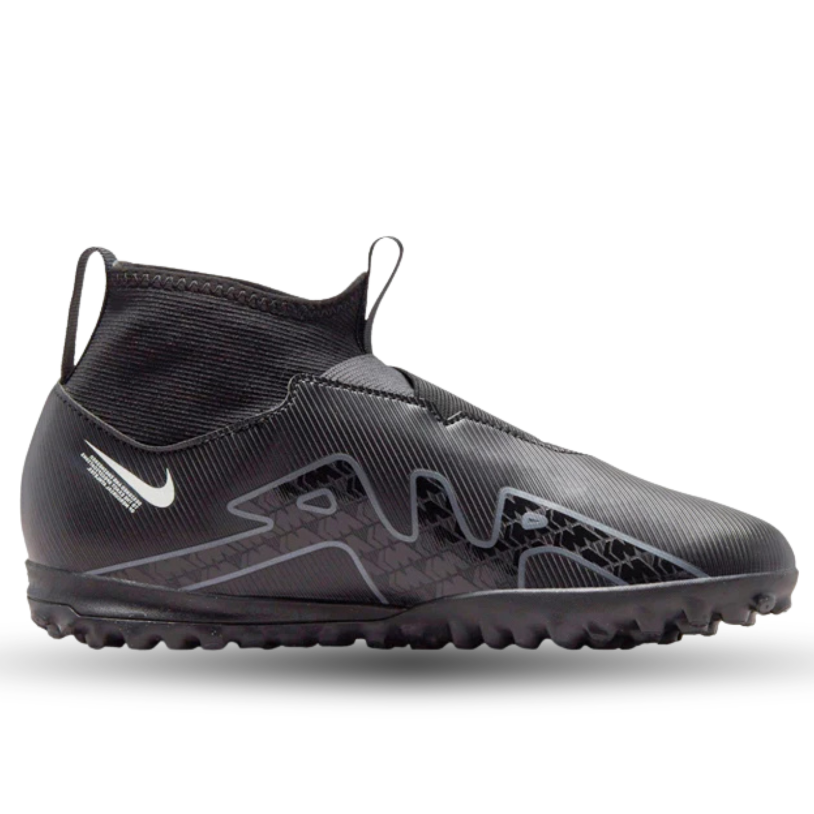 Nike Youth Jr. Zoom Superfly 9 Academy Turf Soccer Shoes (Black/Smoke Grey)