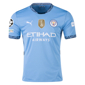 Puma Manchester Erling Haaland Home Jersey w/ Champions League + Club World Cup Patch 24/25 (Team Light Blue/Marine Blue)