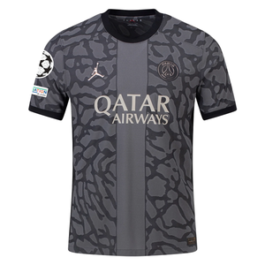 Nike Paris Saint-Germain Authentic Lee Kang In Match Third Jersey w/ Champions League Patches 23/24 (Anthracite/Black/Stone)