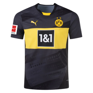 Puma Borussia Dortmund Authentic Julian Ryerson Away Jersey w/ Bundesliga Patch 24/25 (Puma Black/Faster Yellow)