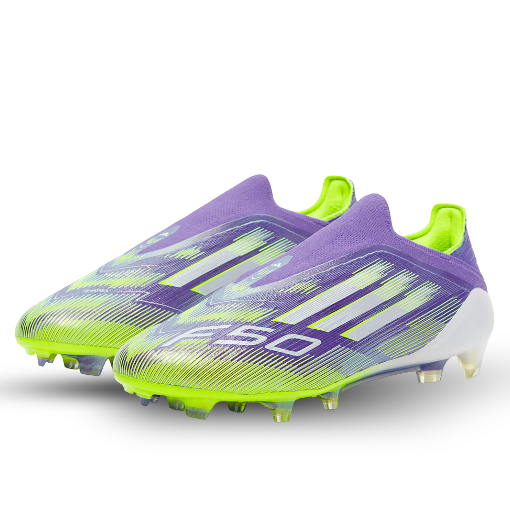 adidas F50 Laceless Elite FG Soccer Cleats (Purple Rush/Lucid Lemon)