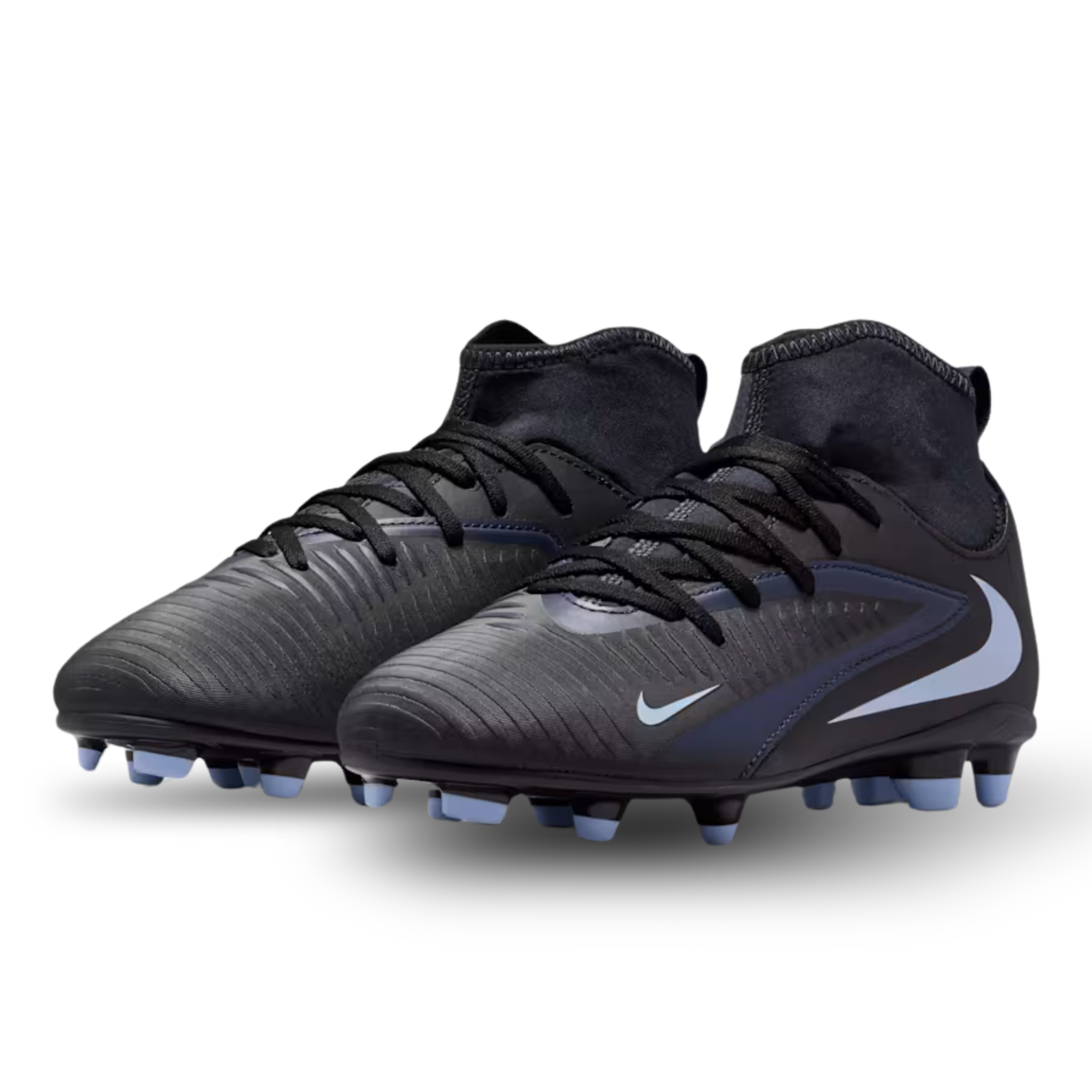 Nike Jr. Phantom 6 High Club Firm Ground/Ground Soccer Cleats (Black/Black)