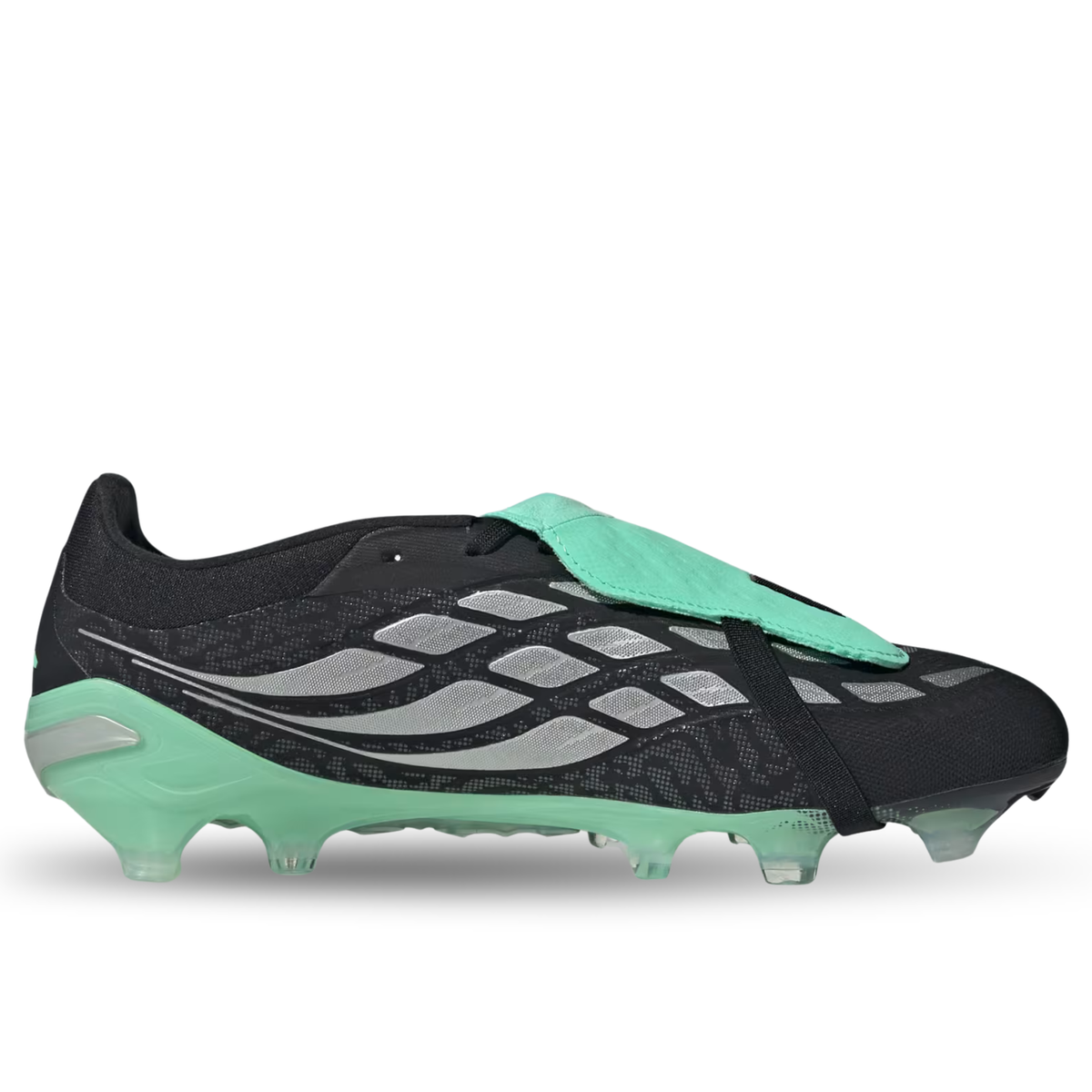 adidas Predator Pro FT Firm Ground Soccer Cleats (Core Black/Silver Metallic/Pulse)