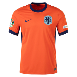 Nike Netherlands Home Jersey w/ Euro 2024 Patches 24/25 (Safety Orange/Black)