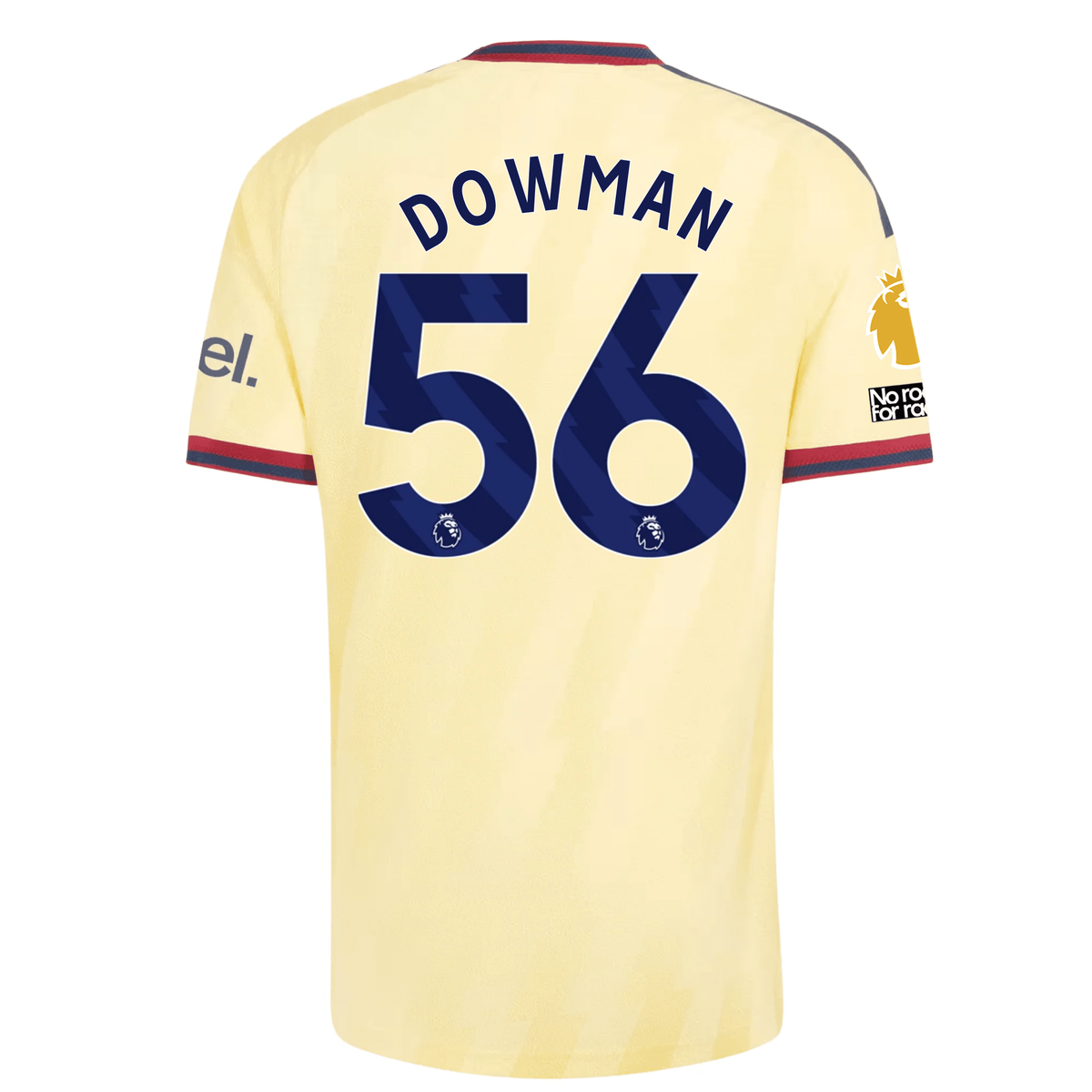 adidas Mens Arsenal Max Dowman Authentic Third Jersey w/ EPL + No Room For Racism 26/27 (Yellow)