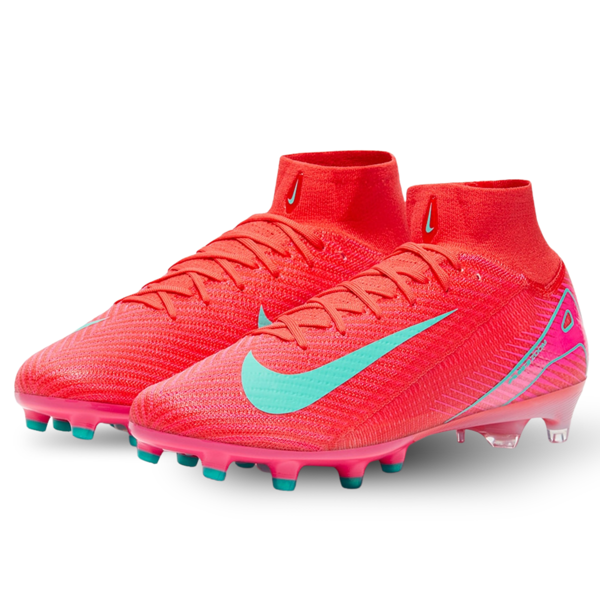 Nike Zoom Superfly 10 Elite AG-Pro Soccer Cleats (Ember Glow/Aurora Green)