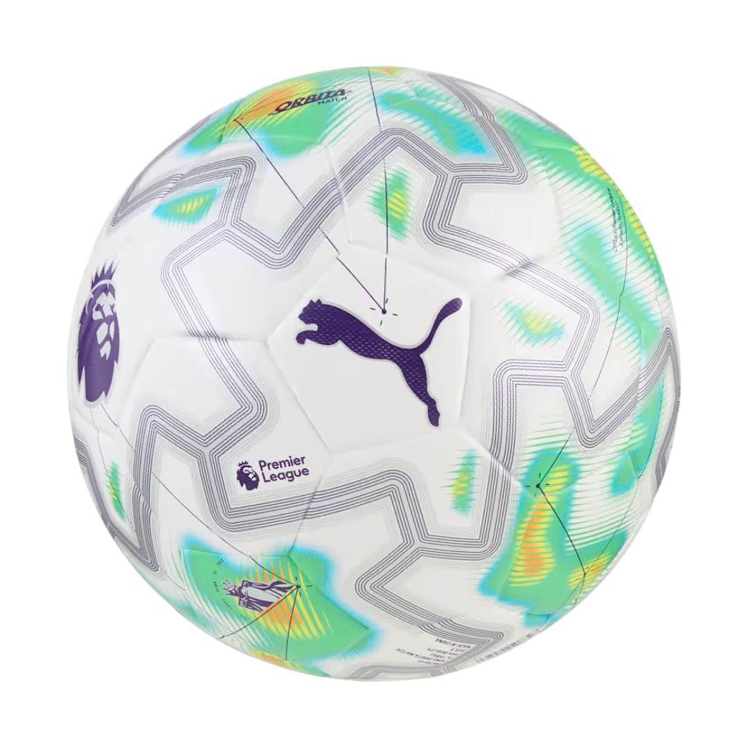 PUMA English Premier League Orbita Match PL Thrill Soccer Ball (White/Multi)