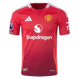 adidas Manchester United Authentic Marcus Rashford Home Jersey w/ EPL + No Room For Racism Patches 24/25 (MUFC Red/Bright Red)