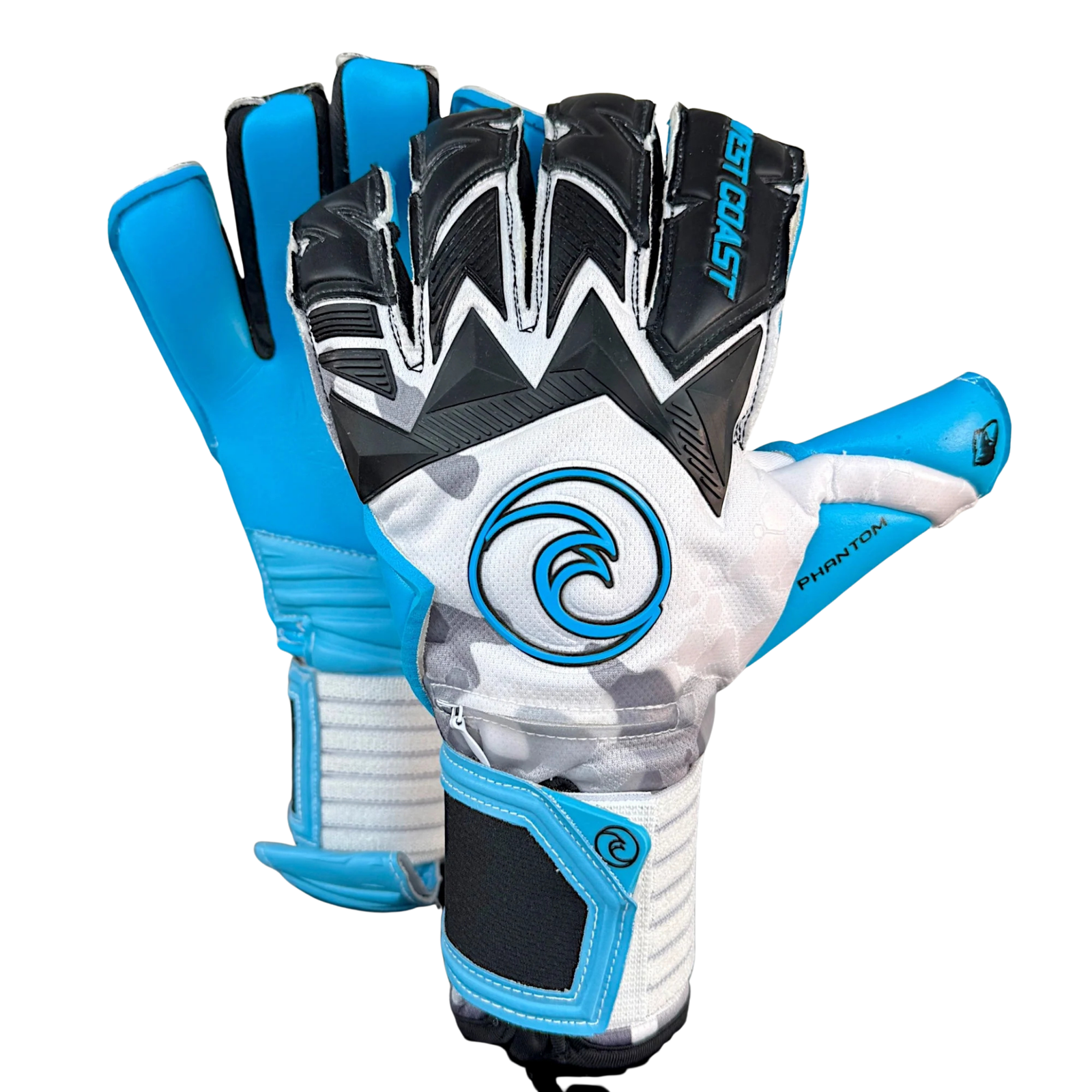 West Coast Phantom Cascade Goalkeeper Gloves (Black/Blue/White)