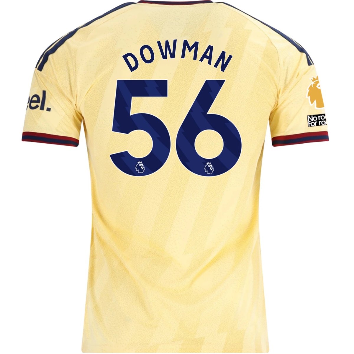 adidas Men's Arsenal FC Max Dowman Third Jersey w/ EPL + No Room For Racism Patches 26/27 (Yellow)
