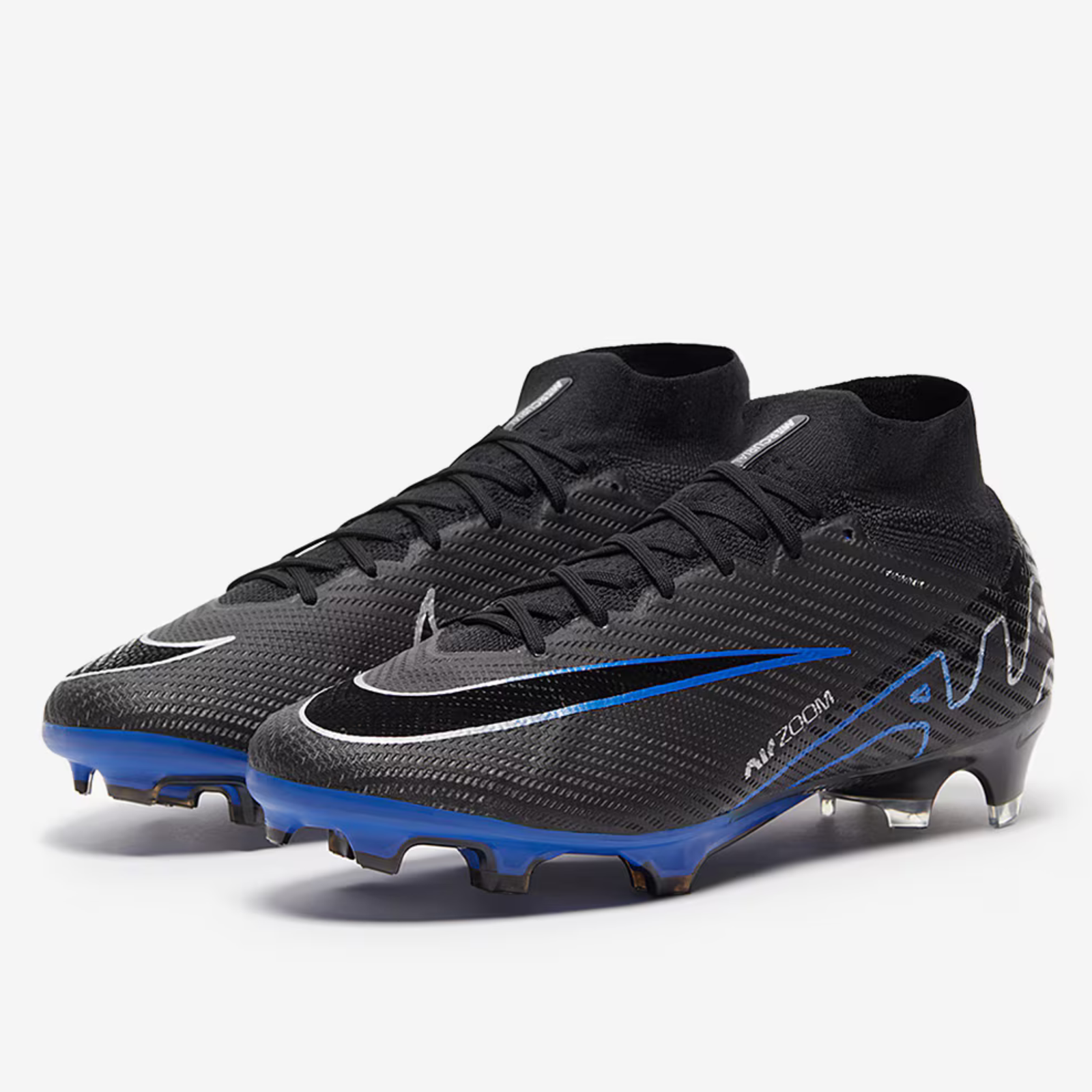 Nike Zoom Mercurial Superfly 9 Elite Firm Ground Firm Ground Soccer Cleat (Black/Chrome/Hyper Royal)