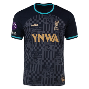 Nike Liverpool Lebron James Jersey w/ EPL + No Room For Racism Patches 24/25 (Black/Washed Teal/Truly Gold)