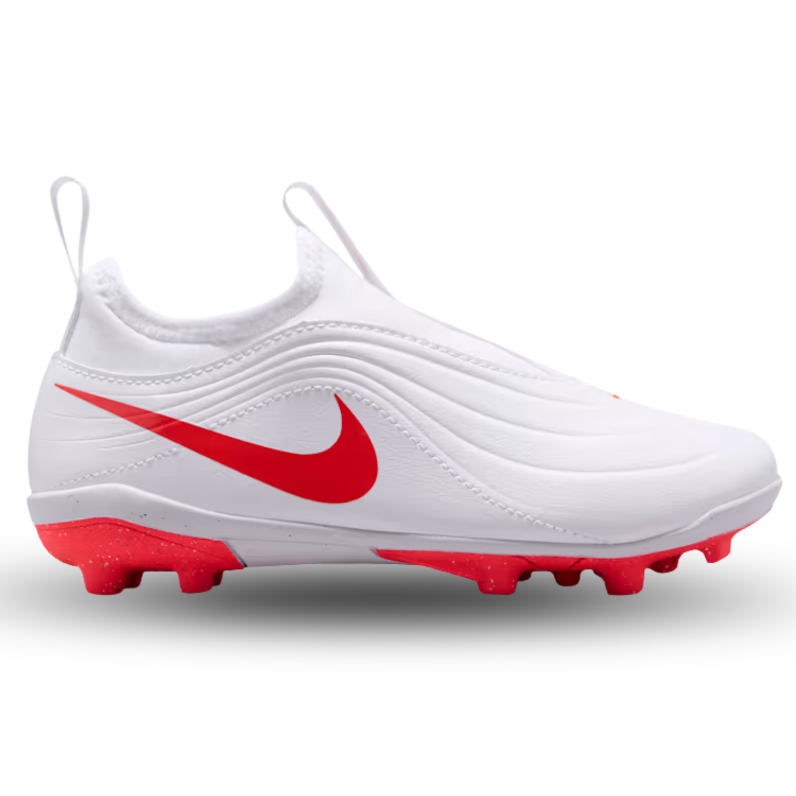 Nike Jr. Tiempo Maestro Flex FG/MG PS Soccer Cleats (White/Blur-Bright Crimson)