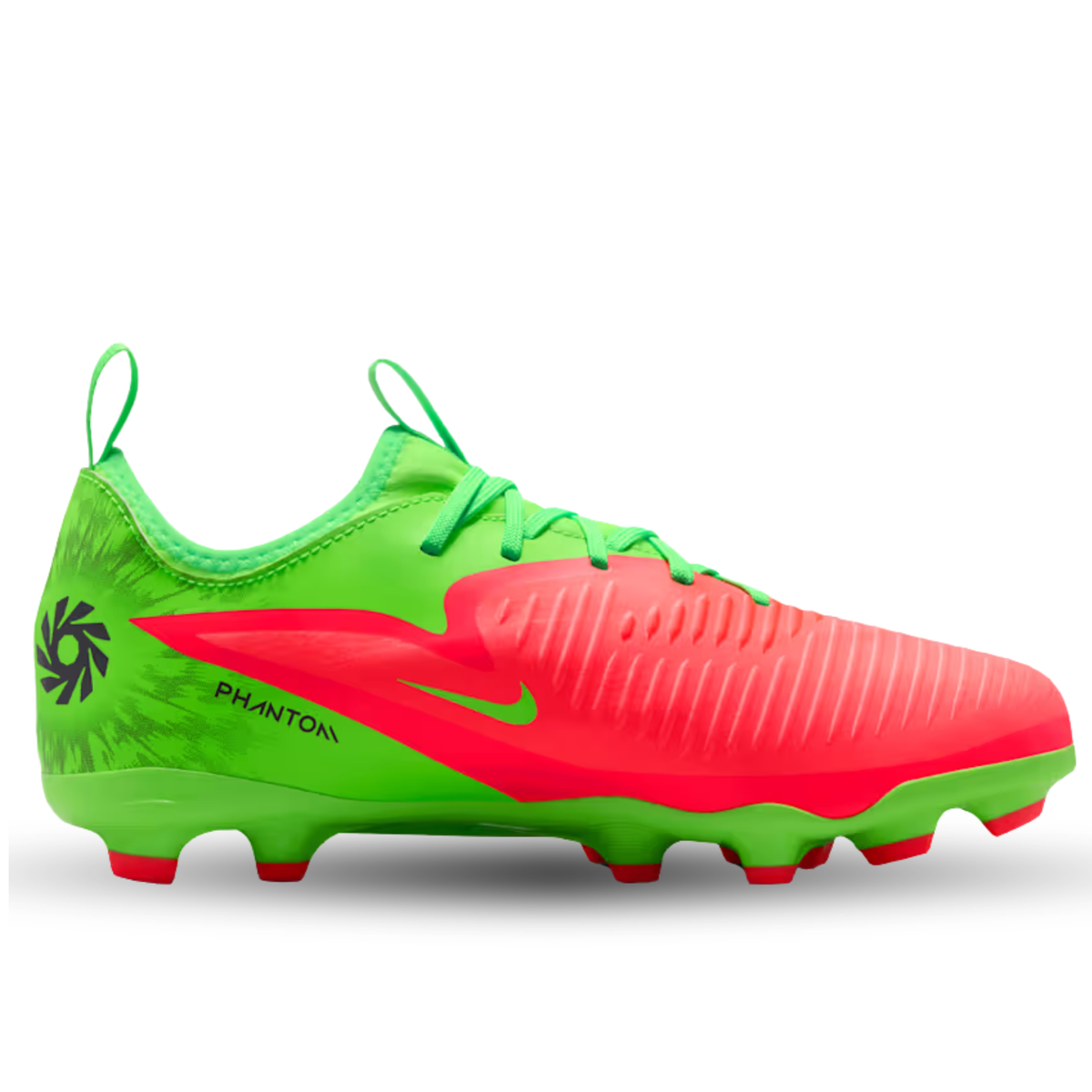 Nike Youth Jr Phantom 6 Low Academy EH FG/MG Soccer Cleats (Hot Punch/Black/Green Strike)