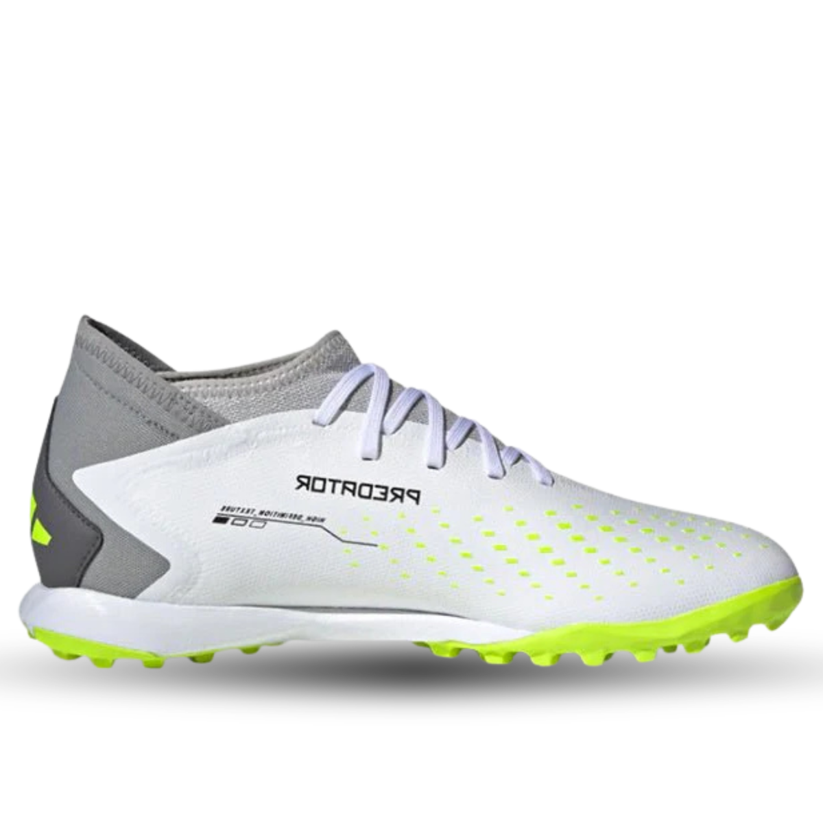 adidas Predator Accuracy.3 Turf Soccer Shoes (White/Lucid Lemon)